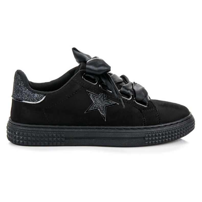 Suede Lace-up Sneakers black Suede Lace-up Sneakers black