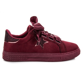 Bordo Suede Tied Sneakers red
