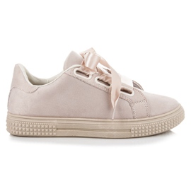 Suede sneakers tied with a ribbon brown Suede sneakers tied with a ribbon brown
