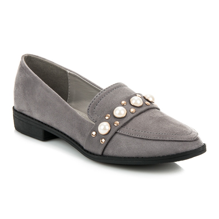 Nio Nio Gray brogues with pearls grey