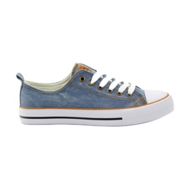American Club American jeans sneakers blue brown American Club American jeans sneakers blue brown