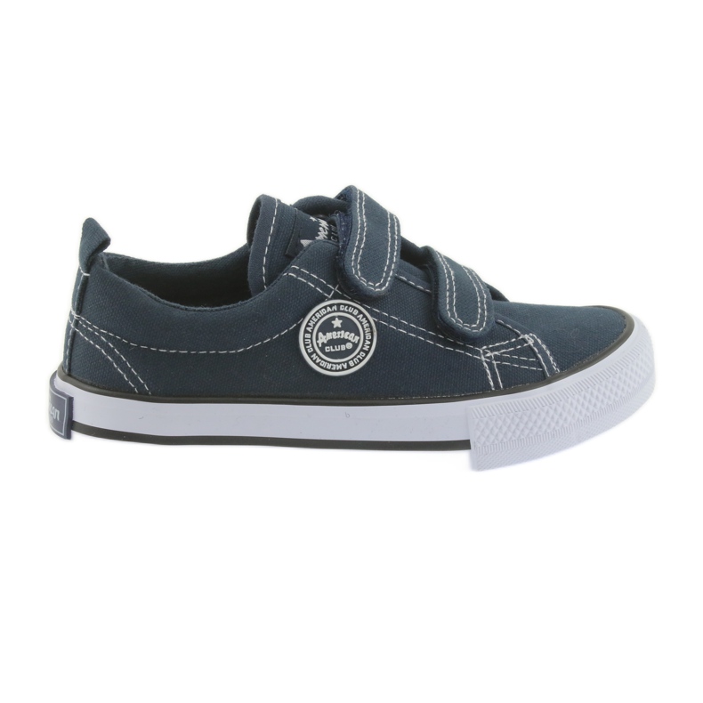 American Club navy blue sneakers with two velcro white