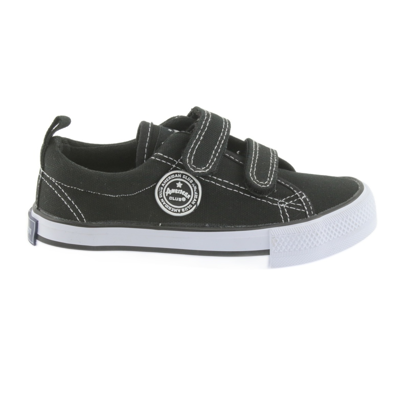 American Club American children's brush sneakers black Velcro American Club American children's brush sneakers black Velcro