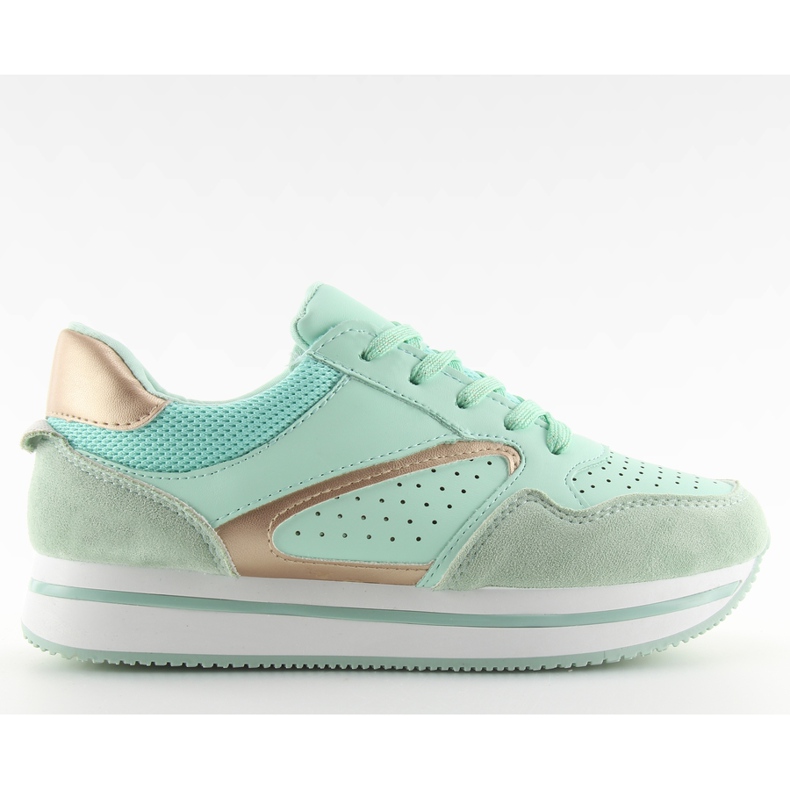 Mint high-soled sports shoes green