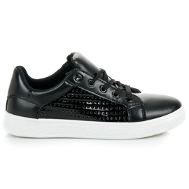 Black lace-up sneakers