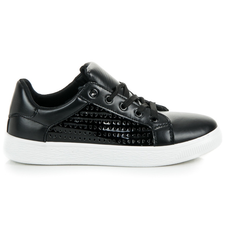 Black lace-up sneakers