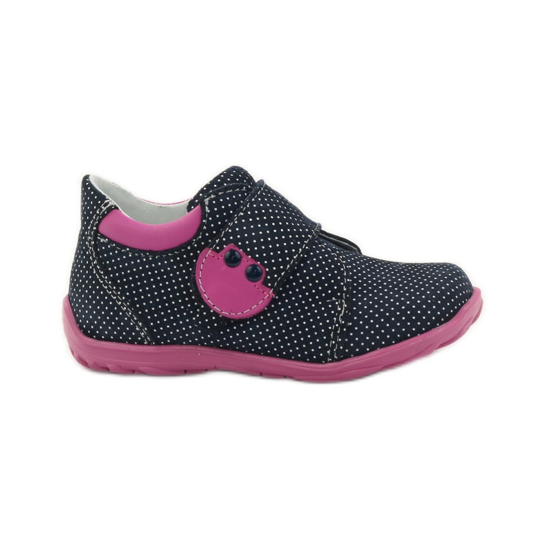 Girls' shoes with polka dots Ren But 1476 navy blue pink blue white
