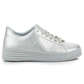 Silver sneakers grey