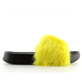 Yellow fur slippers S36 yellow