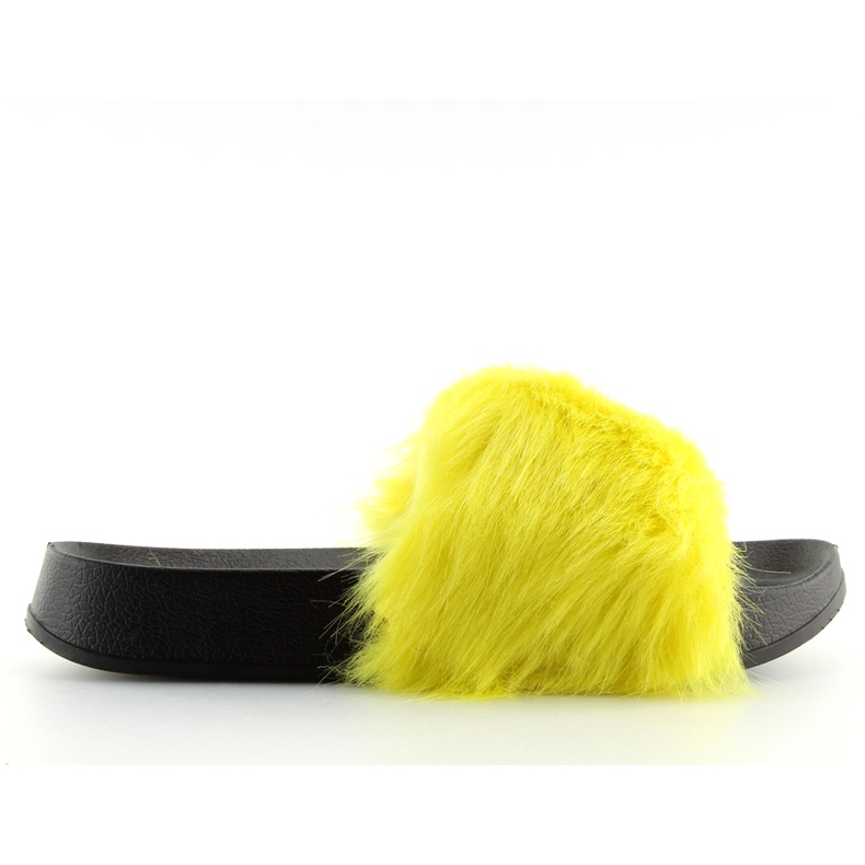 Yellow fur slippers S36 yellow
