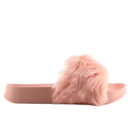 Fur pink slippers S36 pink Fur pink slippers S36 pink