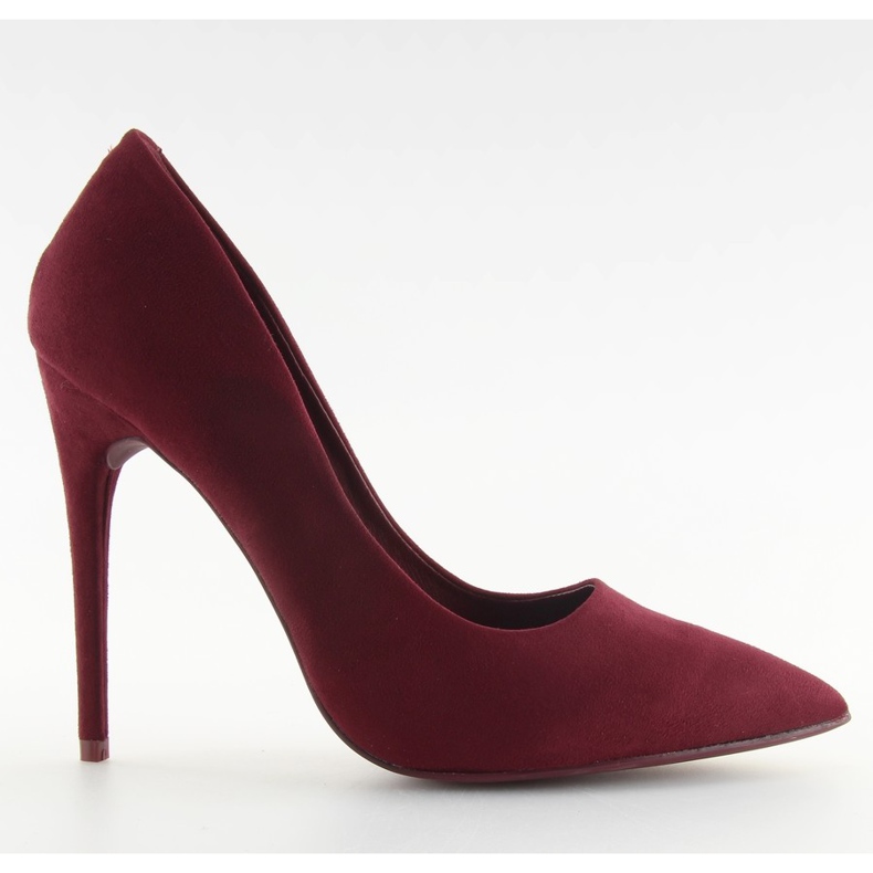 Pumps on a stiletto heel suede burgundy 5101 W. Red multicolored
