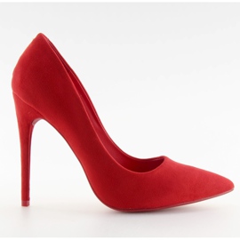 Pumps on a red suede stiletto heel Pumps on a red suede stiletto heel