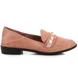Sixth Sense Suede shoes with pearls pink