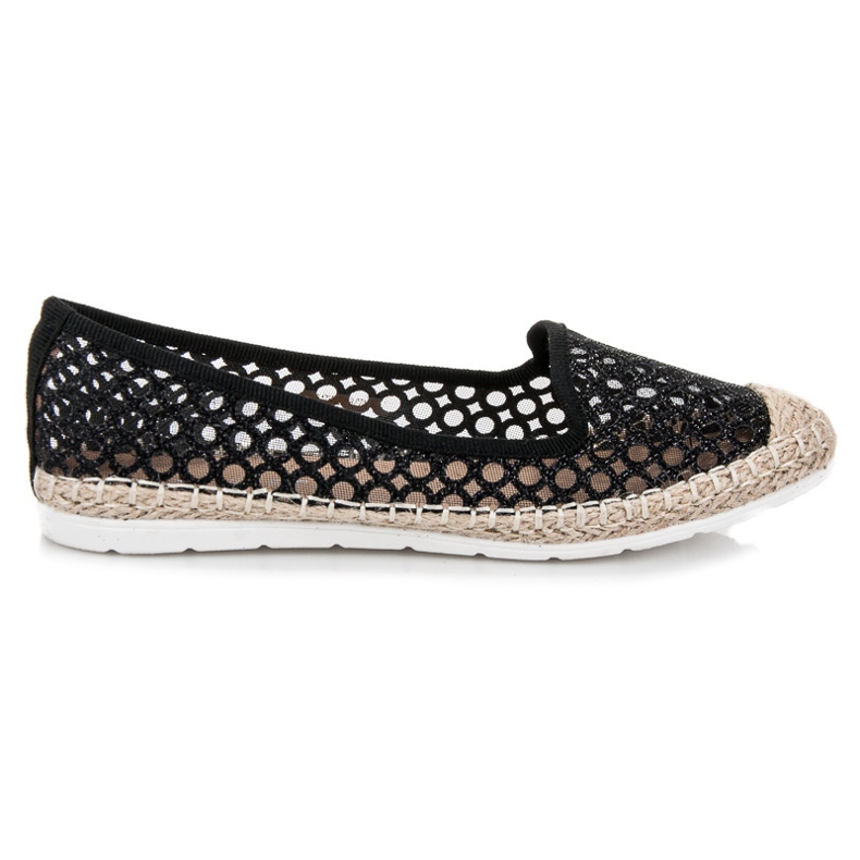 Vinceza Openwork Ballerina Espadrilles black