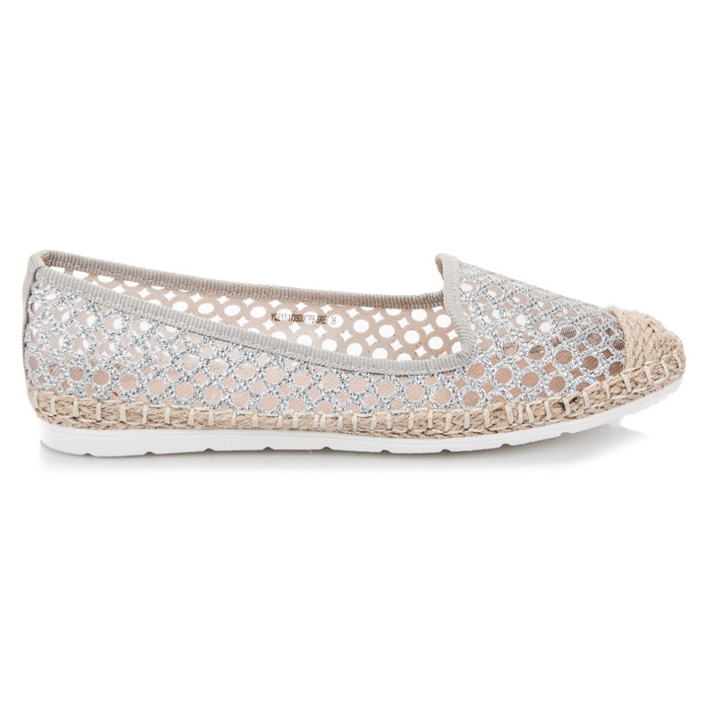 Vinceza Openwork Ballerina Espadrilles grey