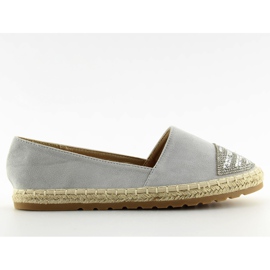 Gray espadrilles for women H8-102 silver grey