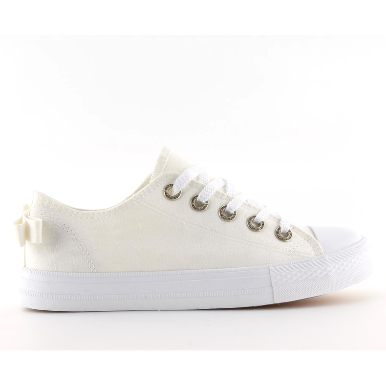 Women's white sneakers with a bow 8935 White