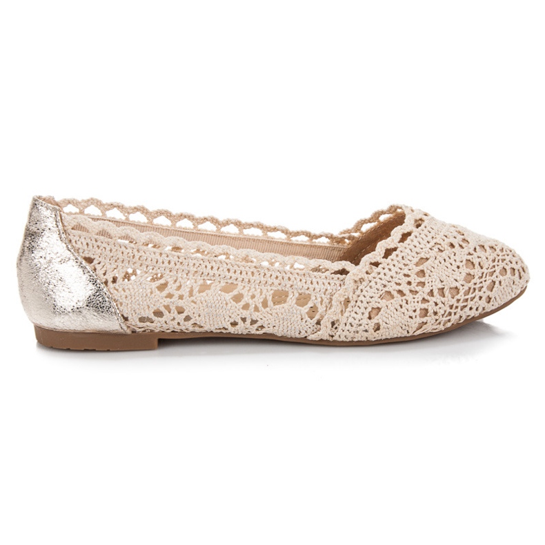 Vinceza Lace ballerinas brown