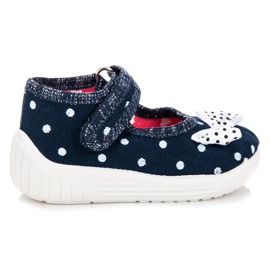 Reweks Velcro slippers for girls blue