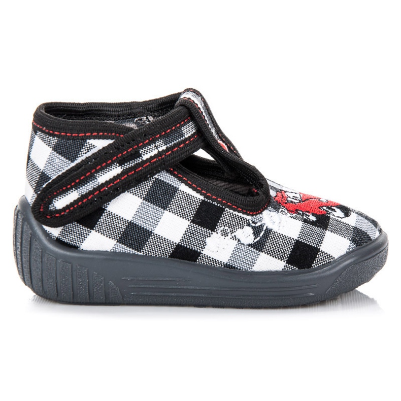 Reweks Home Checkered Slippers black white