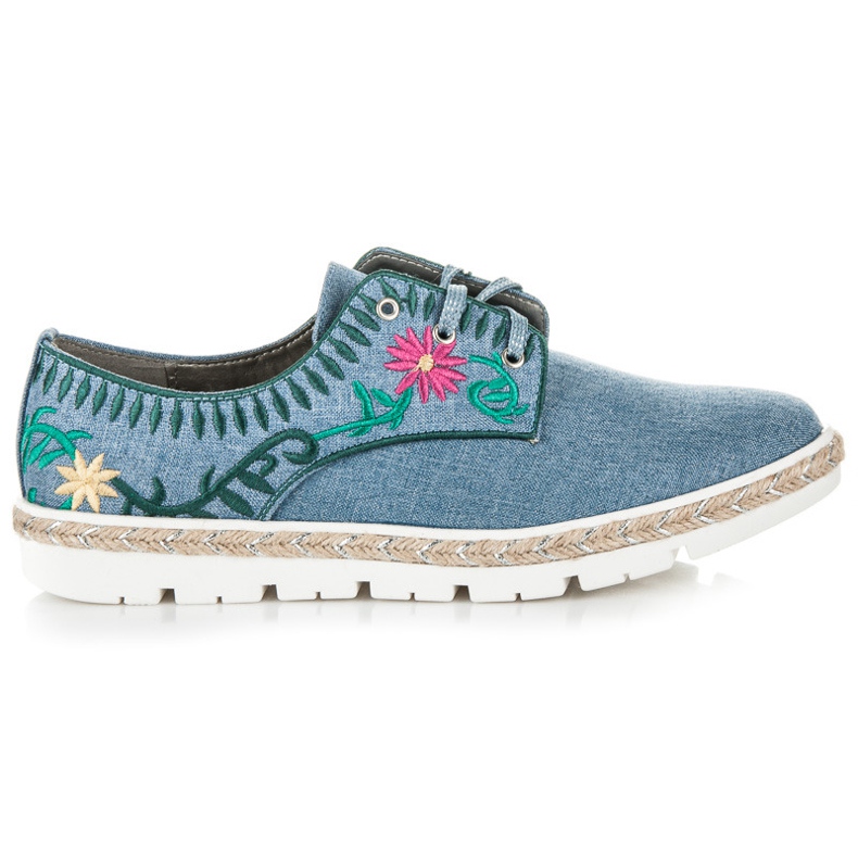 Kylie Women's shoes with embroidery blue