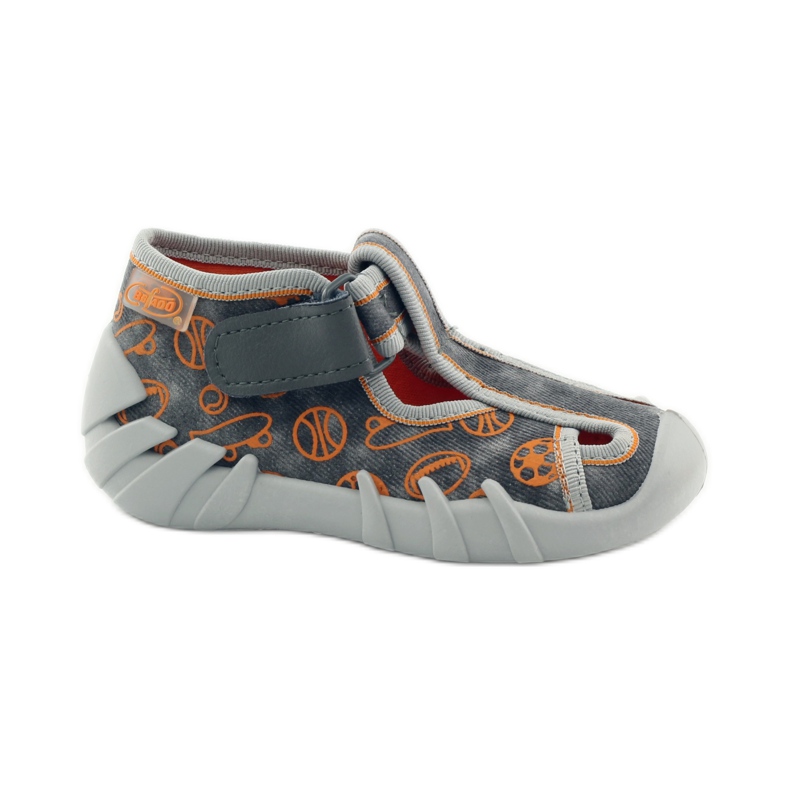 Befado children's shoes slippers 190p082 grey orange