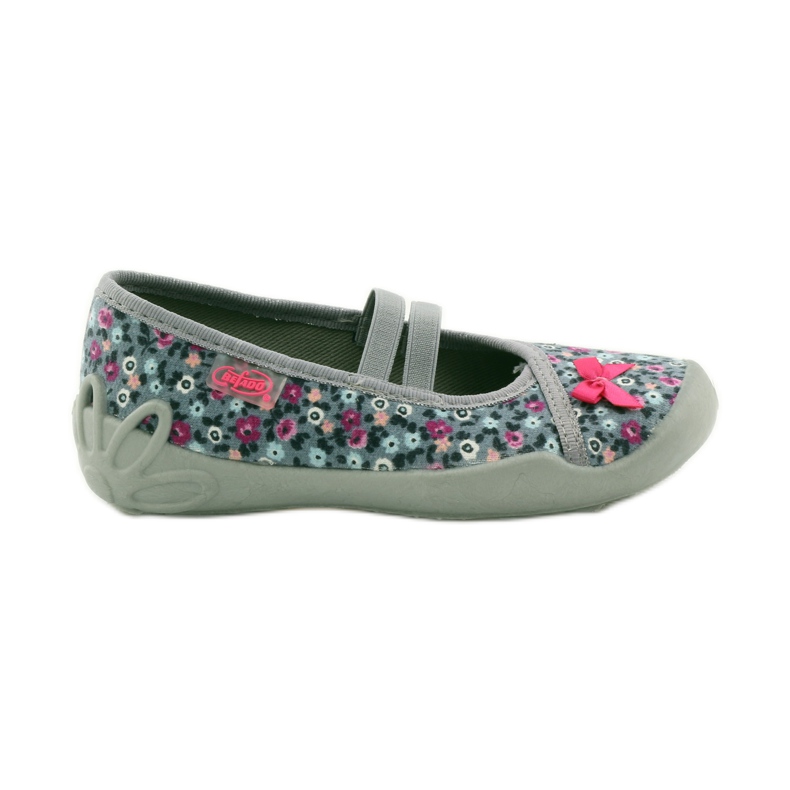 Girls' slippers meadow Befado 116x227 pink grey Girls' slippers meadow Befado 116x227 pink grey