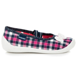 Reweks Girls' checkered shoes pink Reweks Girls' checkered shoes pink