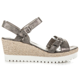 Kylie Espadrilles Silver Sandals grey
