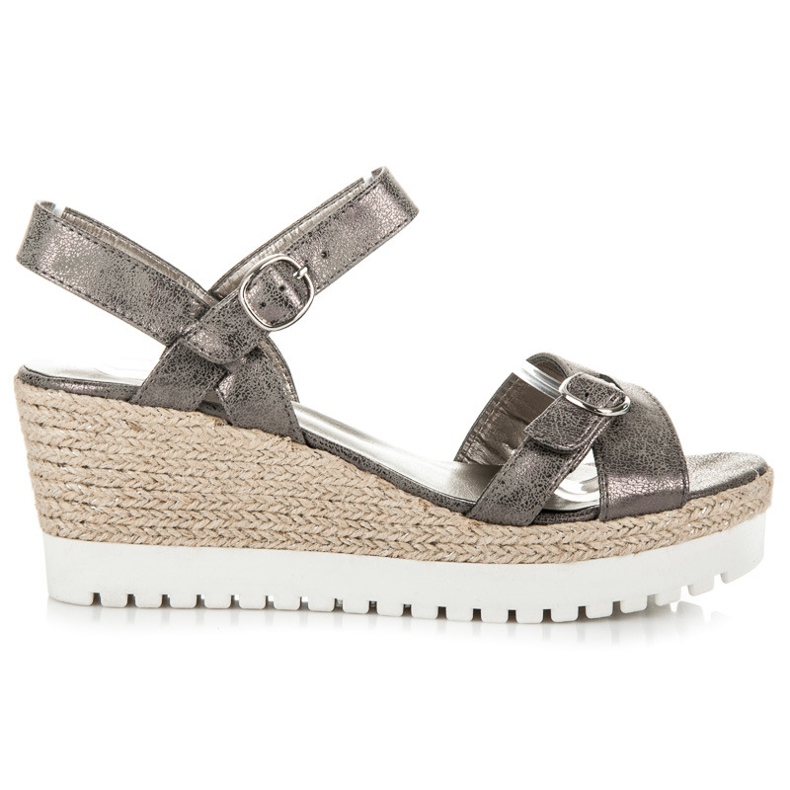 Kylie Espadrilles Silver Sandals grey