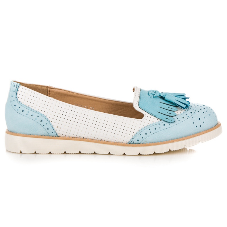 Vices Openwork ballerinas with fringes white blue