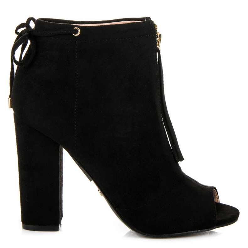 Seastar Open Toe Boots With Zipper black