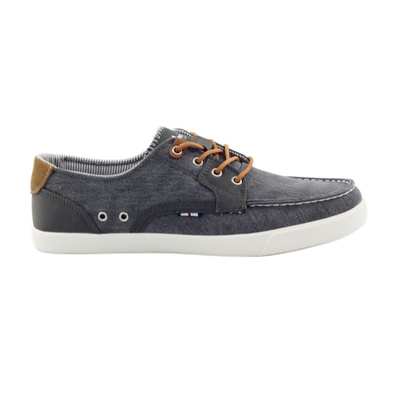 American Club American 205081 men's textile moccasin shoes grey