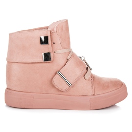 Seastar Suede Wedge Sneakers pink