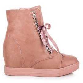 Seastar Pink sneakers with a zipper
