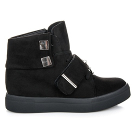 Seastar Suede Wedge Sneakers black