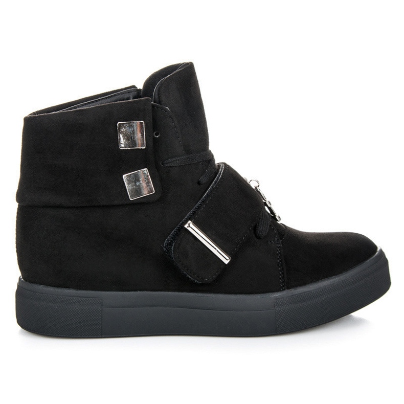 Seastar Suede Wedge Sneakers black