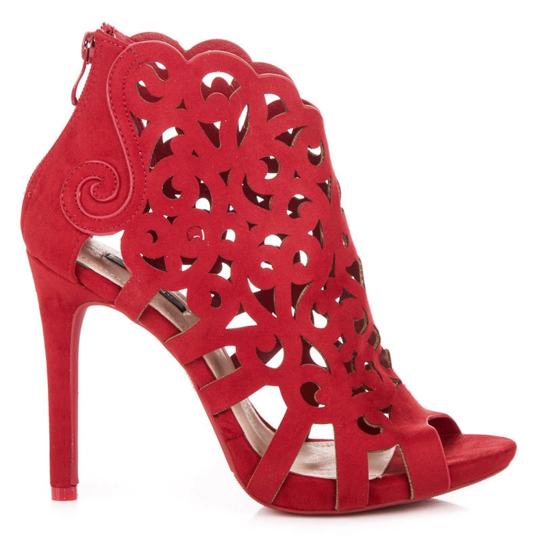 Vices Openwork sandals with a zipper red