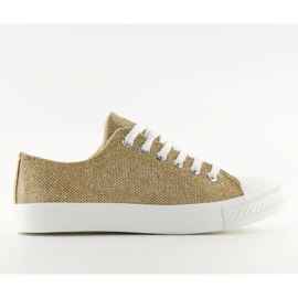 Gold women's sneakers T-1717 Gold golden Gold women's sneakers T-1717 Gold golden