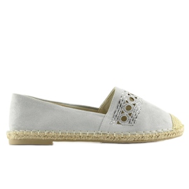 Gray espadrilles for women SK135 Silver grey