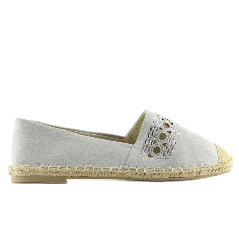 Gray espadrilles for women SK135 Silver grey