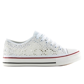 Women's white lace sneakers NB89P white