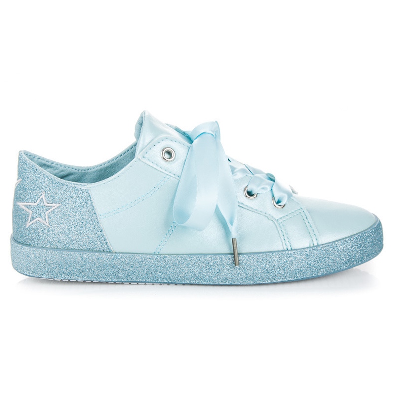 L&H Sneakers tied with a ribbon blue