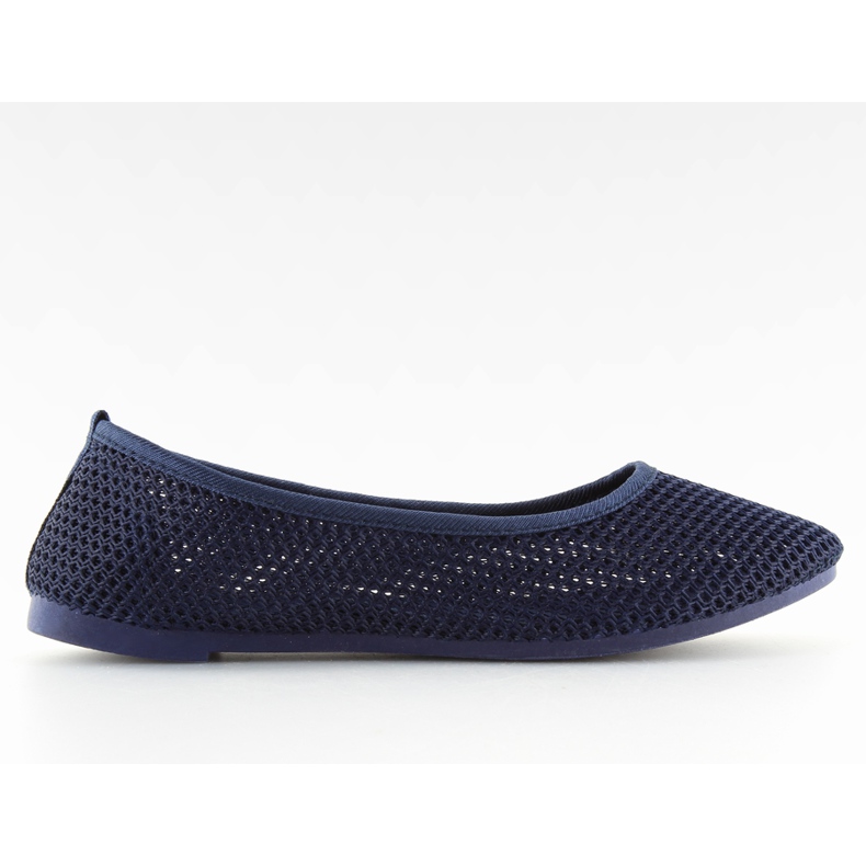 Navy blue mesh ballerinas
