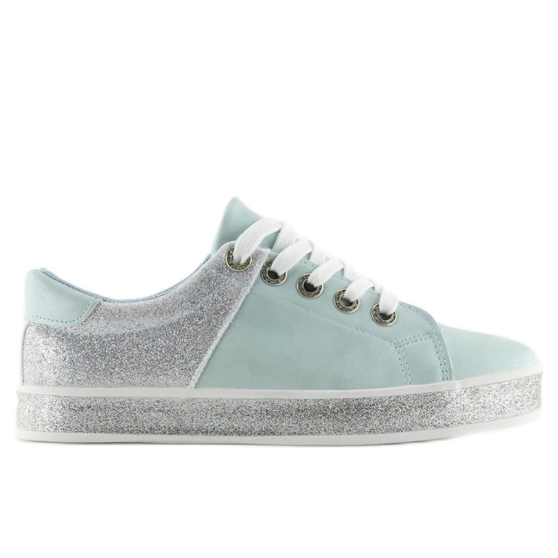 Blue glossy women's sneakers BL125 Blue grey Blue glossy women's sneakers BL125 Blue grey