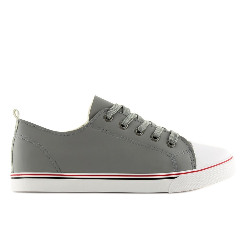Gray Women's gray sneakers XL01p Gray grey