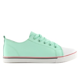 Women's sneakers green aquamarine XL01p L.GREEN