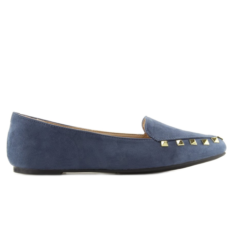 Women's loafers with navy blue 1388 Navy studs