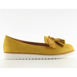 Women's loafers with fringes yellow 7214 Yellow